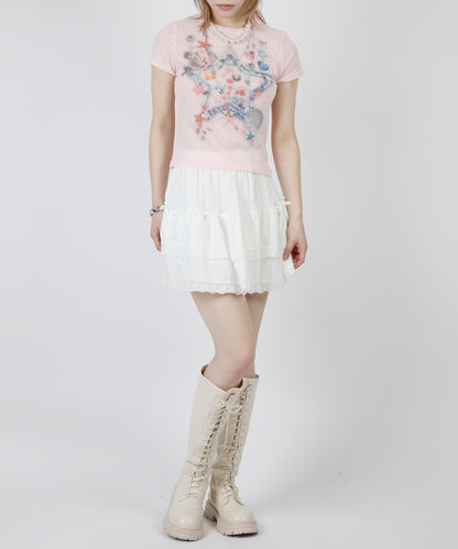 【HOOK】for girls スタープリントTシャツ (SS)