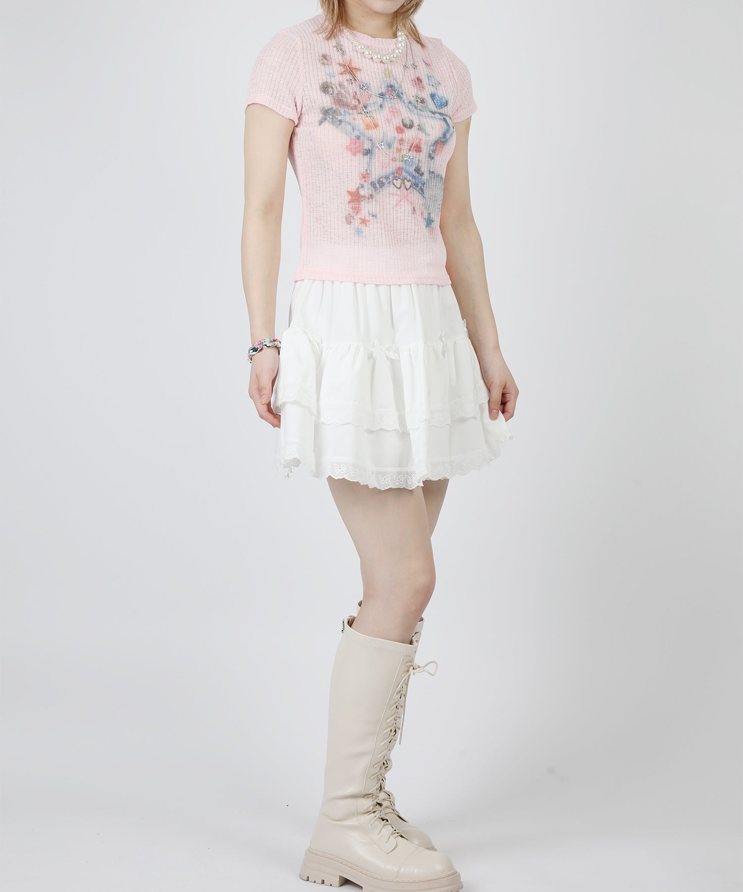 【HOOK】for girls スタープリントTシャツ (SS)