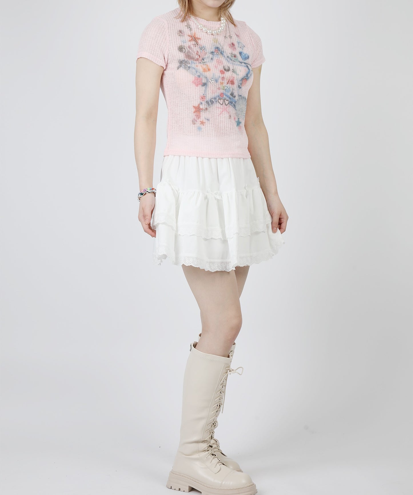 【HOOK】for girls スタープリントTシャツ (SS)