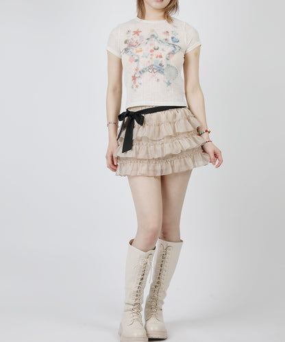 【HOOK】for girls スタープリントTシャツ (SS)