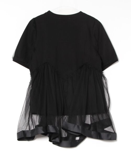 チュール切り替えフレアTシャツワンピース