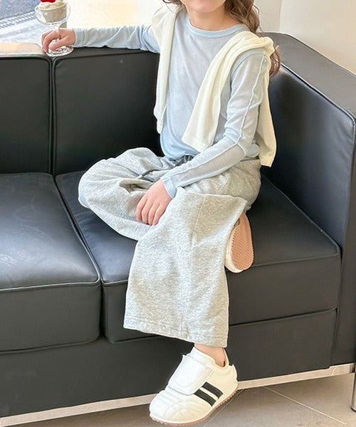 【aimoha-KIDS-】キッズ 　ワイドスウェットパンツ