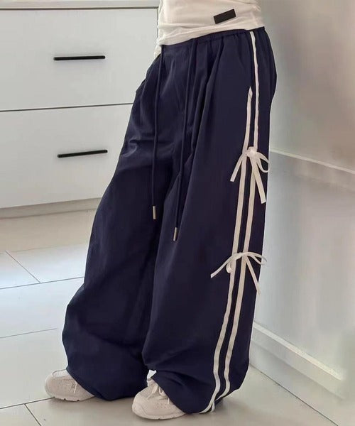 【-aimoha-KIDS-】リボンライン ワイドパンツ