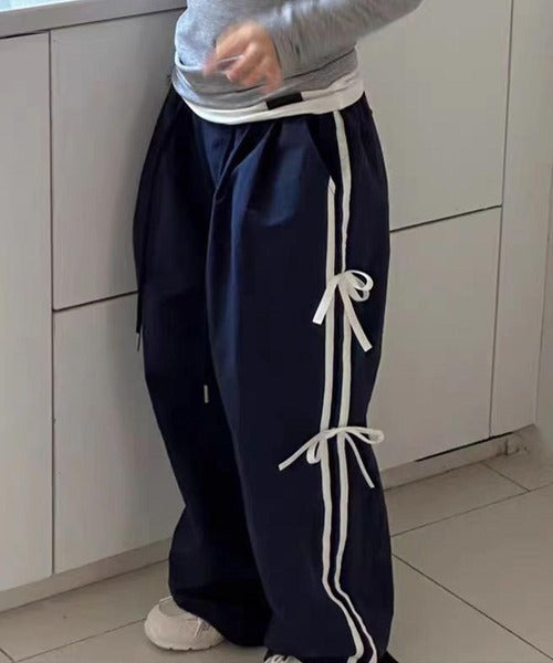 【-aimoha-KIDS-】リボンライン ワイドパンツ