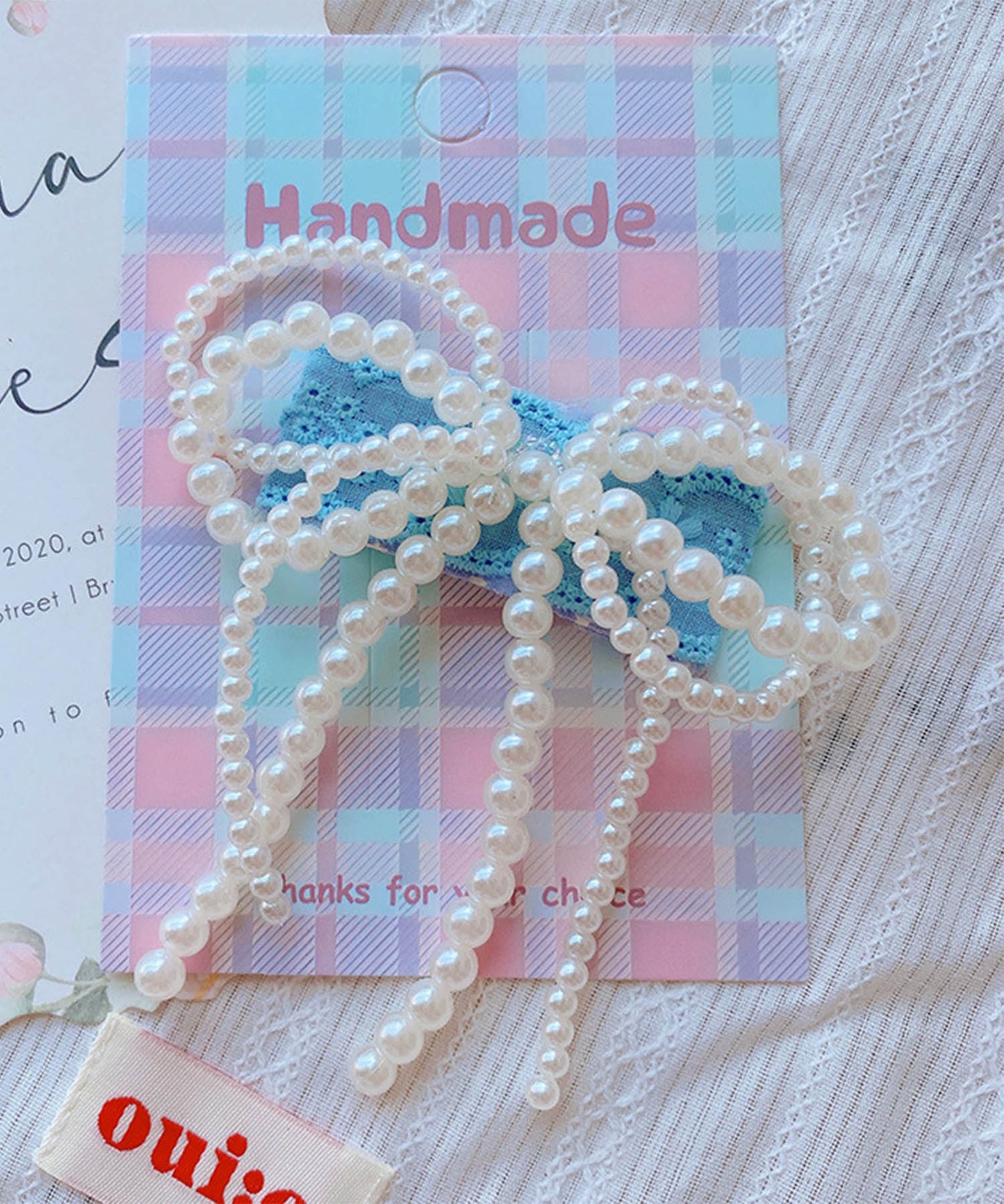 ビジューリボンヘアピン