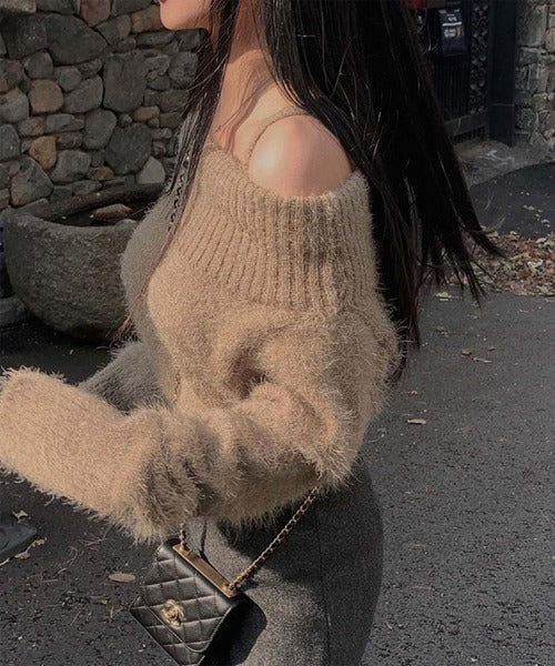 【Jasmine】オフショルダーニットプルオーバー