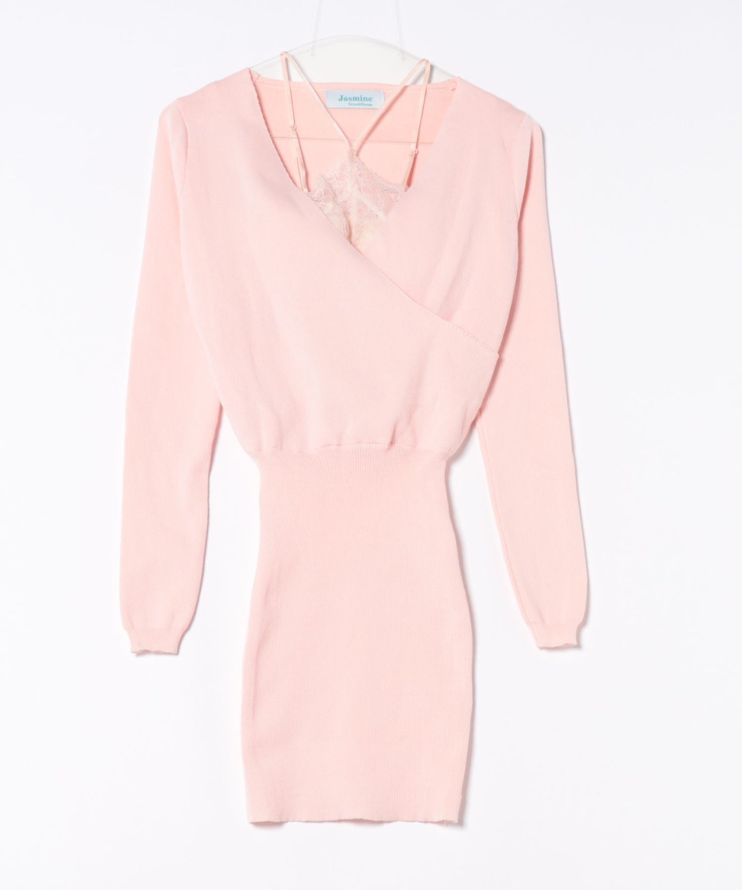 【Jasmine】カシュクールレースミニニットワンピース