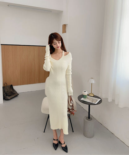 【Jasmine】カットアウトデザインニットワンピース