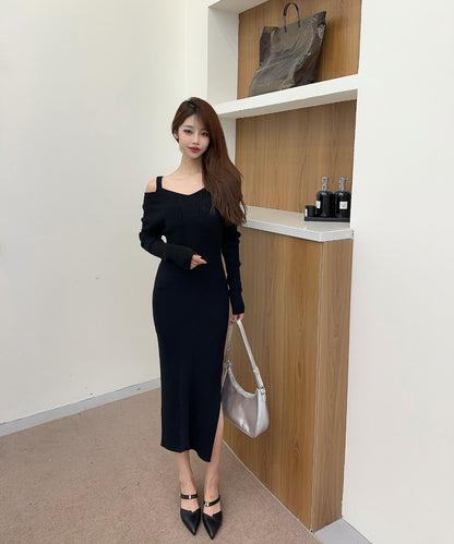 【Jasmine】カットアウトデザインニットワンピース