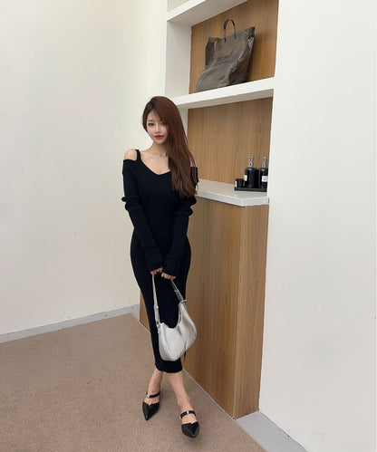 【Jasmine】カットアウトデザインニットワンピース