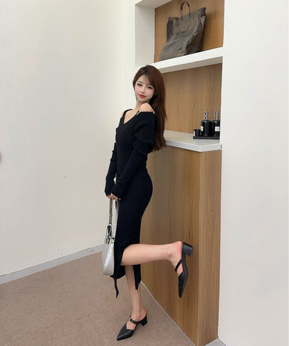 【Jasmine】カットアウトデザインニットワンピース