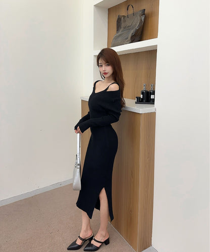 【Jasmine】カットアウトデザインニットワンピース