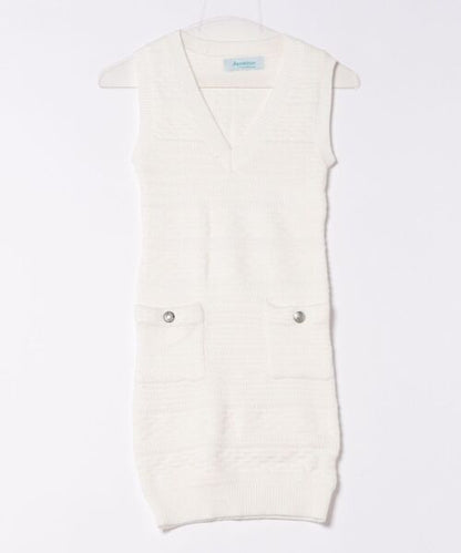 【Jasmine】Vネックタイトミニニットワンピース