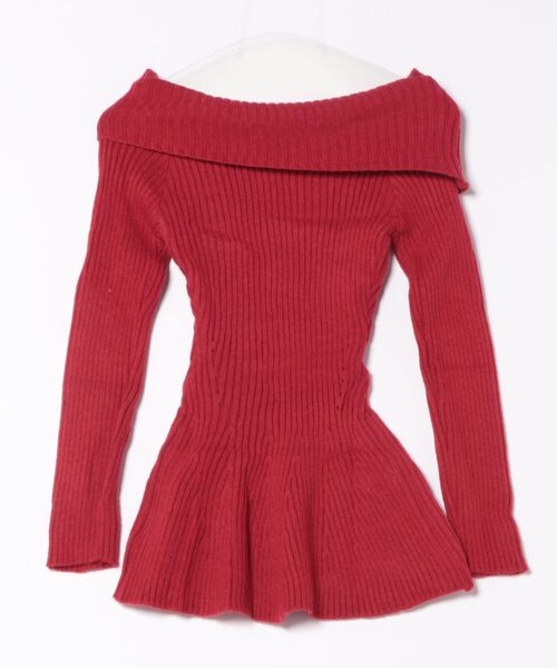 【Jasmine】オフショルダーフレニットプルオーバー