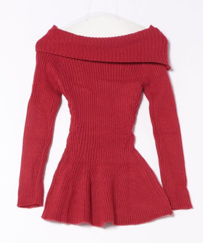 【Jasmine】オフショルダーフレニットプルオーバー