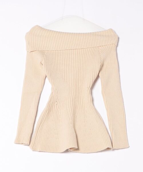 【Jasmine】オフショルダーフレニットプルオーバー