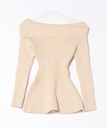 【Jasmine】オフショルダーフレニットプルオーバー