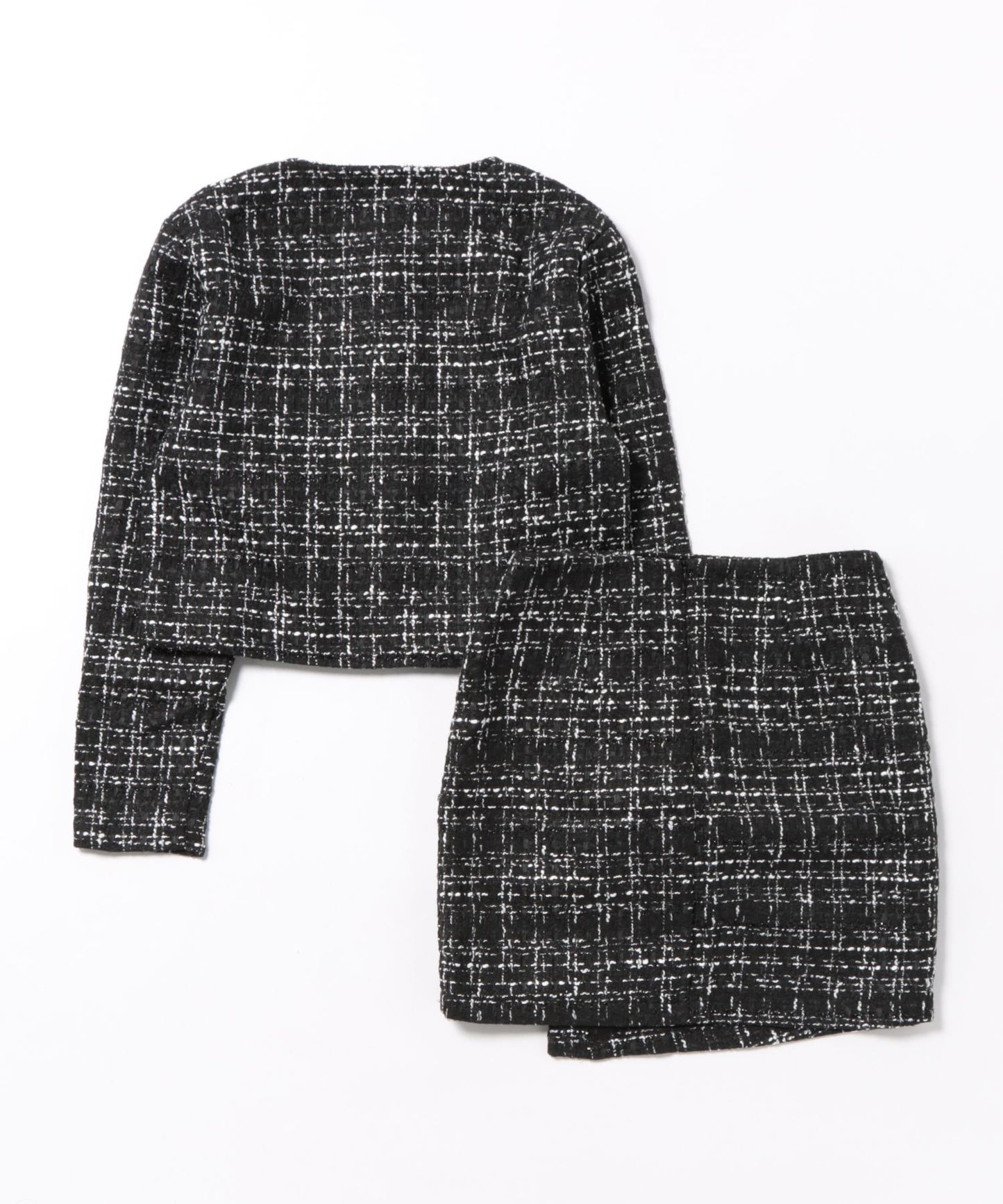 【Jasmine】ツイードノーカラージャケット+ミニスカート