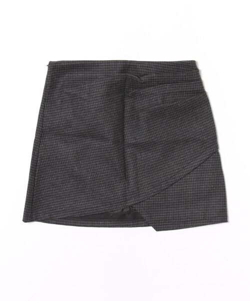 【Jasmine】千鳥柄アシンメトリーハイウエストミニスカート