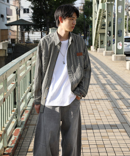 HOOK -original-　古着風ジャカードチェック柄シャツ