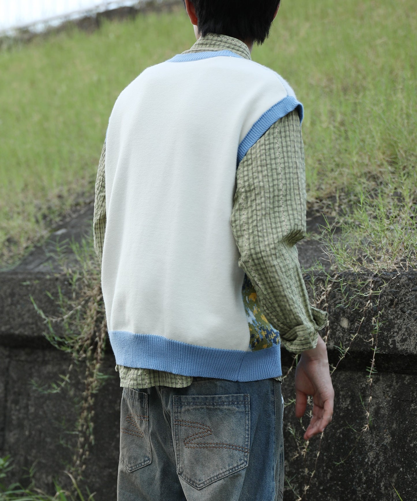 HOOK -original-　古着風ジャカードチェック柄シャツ