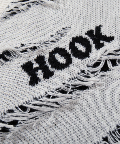 HOOK -original-　ゼブラ柄ダメージカーディガン
