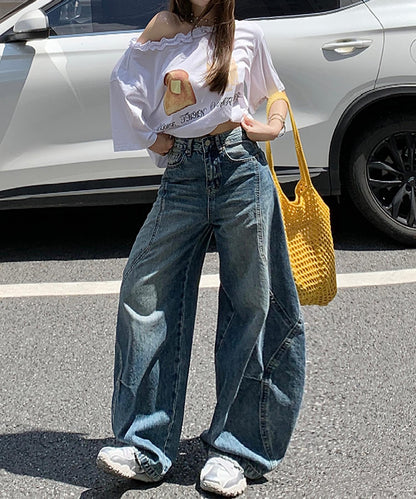 【HOOK】for girls ヴィンテージウォッシュ バルーンシルエットダメージデニムパンツ