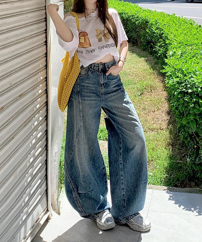 【HOOK】for girls ヴィンテージウォッシュ バルーンシルエットダメージデニムパンツ