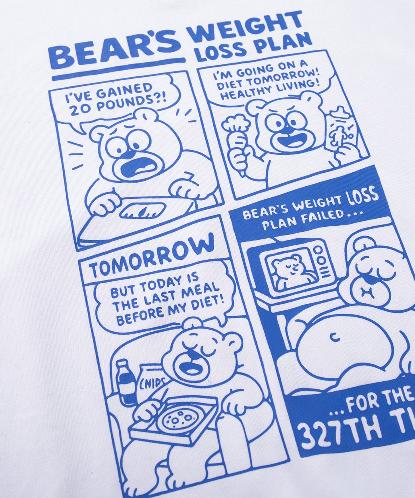HOOK -original-　「BEAR’S WEIGHT LOSS PLAN」コミックプリント スウェット