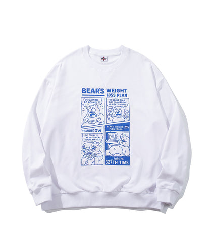 HOOK -original-　「BEAR’S WEIGHT LOSS PLAN」コミックプリント スウェット