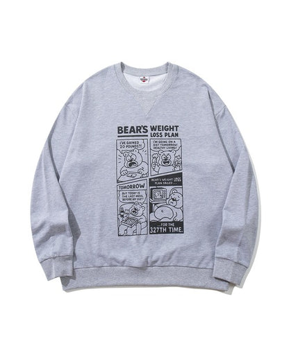 HOOK -original-　「BEAR’S WEIGHT LOSS PLAN」コミックプリント スウェット