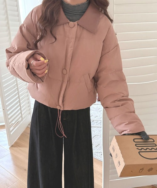 Color block short down jacket