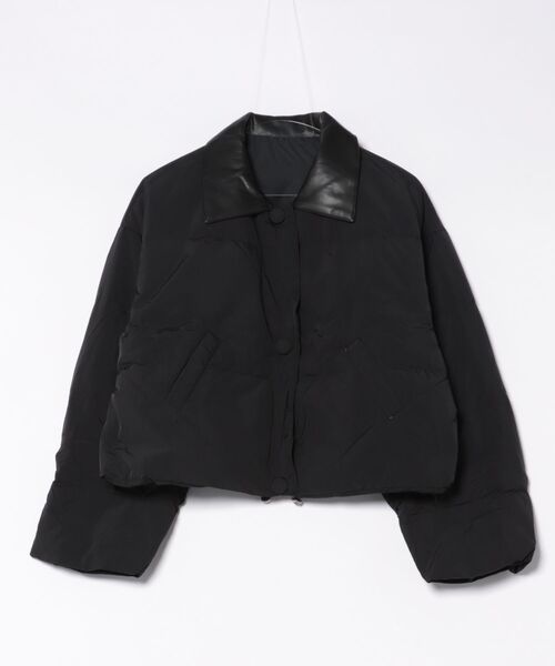 Color block short down jacket