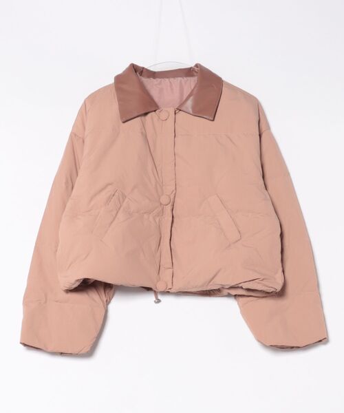 Color block short down jacket