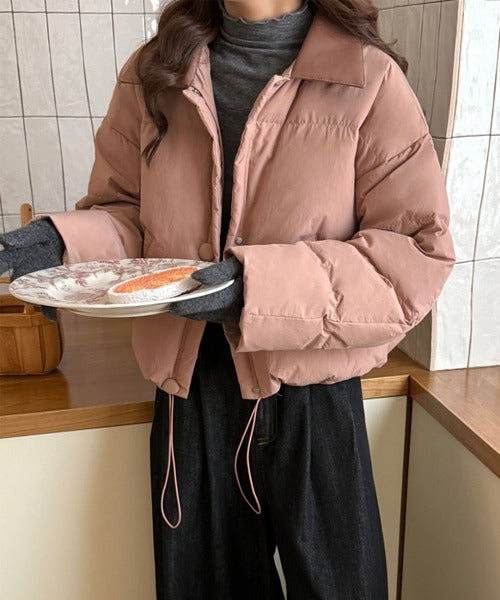 Color block short down jacket