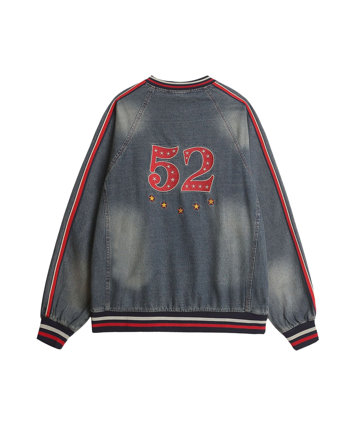 ヴィンテージ風 デニム Vネックトレーナー