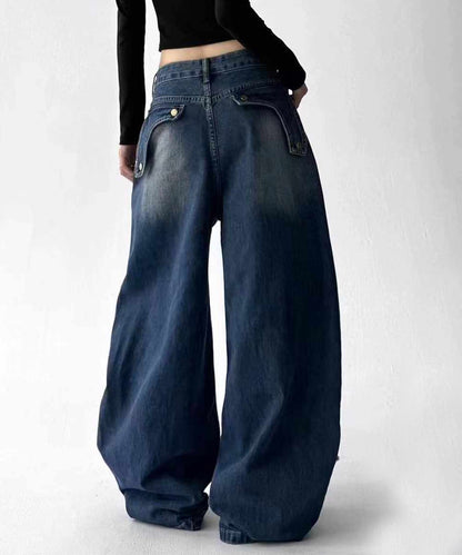 グラフィックステッチ ダメージ加工 デニムパンツ
