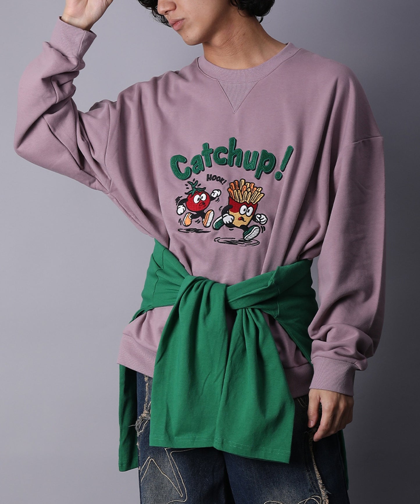 HOOK -original-　Catchup! ケチャップ＆フライ 刺繍スウェット