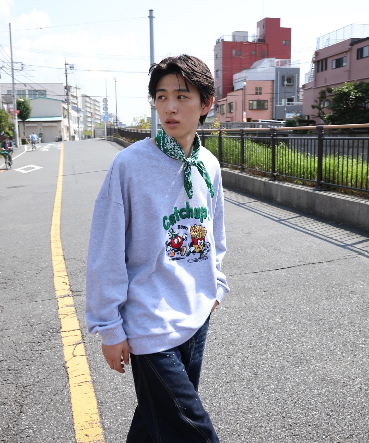 HOOK -original-　Catchup! ケチャップ＆フライ 刺繍スウェット