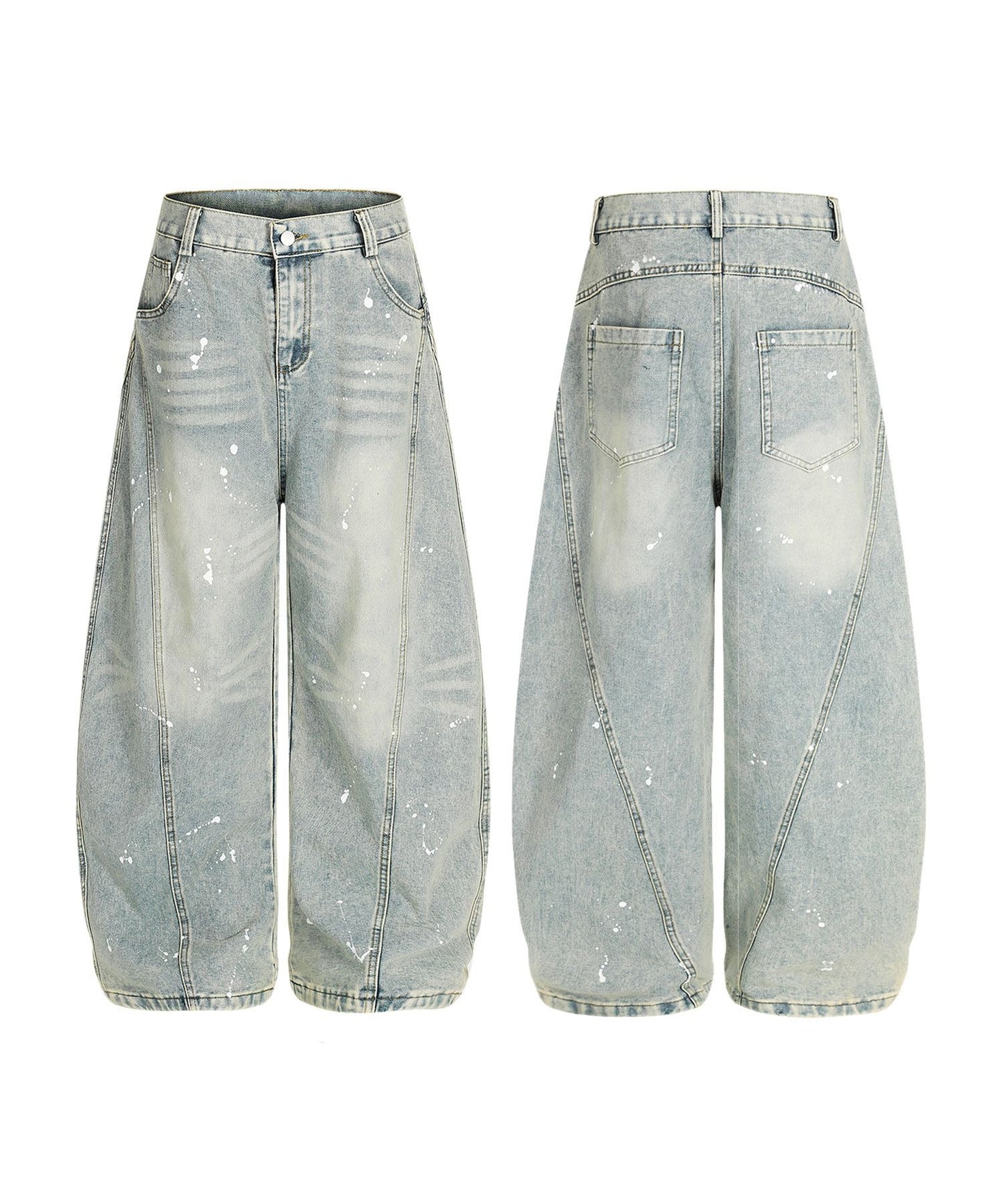 コクーン ペンキ加工 デニムパンツ