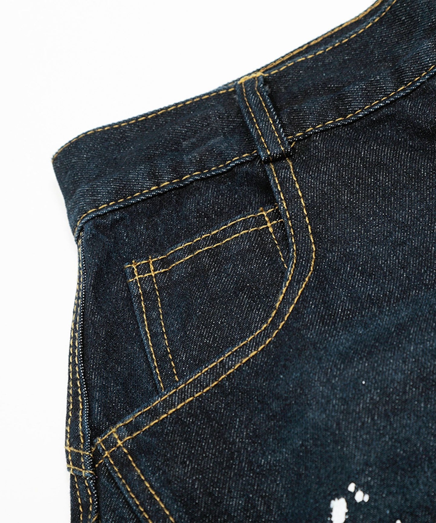 コクーン ペンキ加工 デニムパンツ
