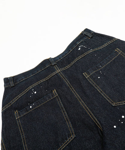 コクーン ペンキ加工 デニムパンツ