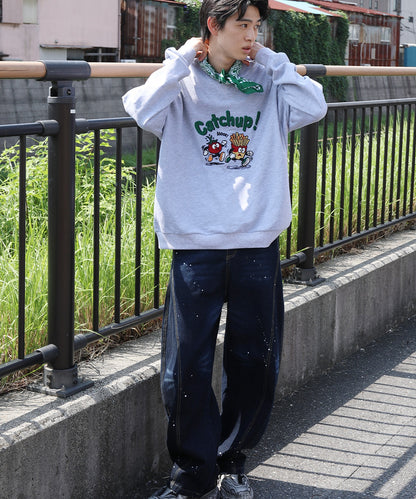 コクーン ペンキ加工 デニムパンツ