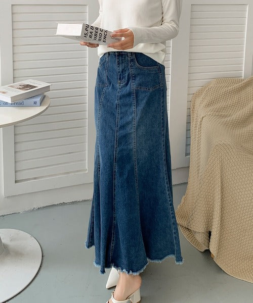 マーメイド デニム ロングスカート