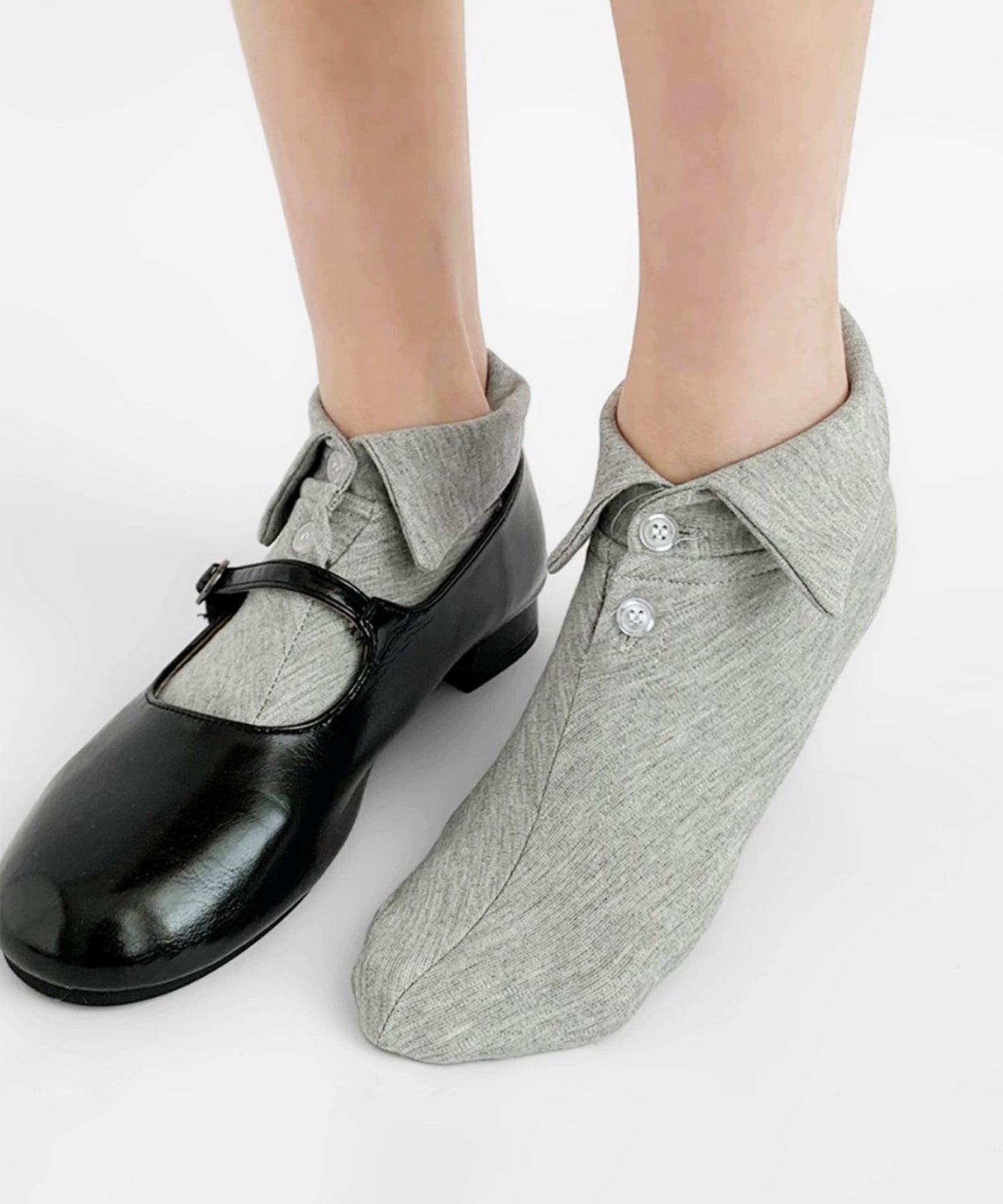 【HOOK】for girls ポロ襟デザイン　ヴィンテージライク 無地ショートソックス