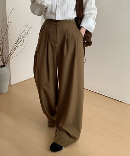 ストレート タック ワイドパンツ