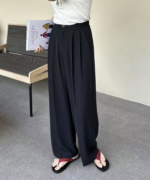 ストレート タック ワイドパンツ