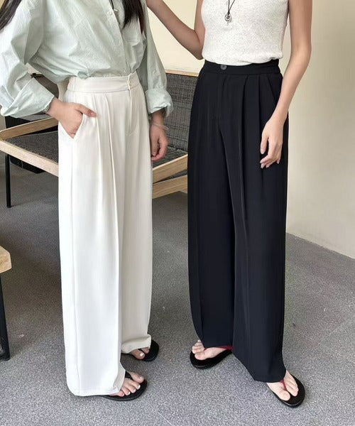 ストレート タック ワイドパンツ