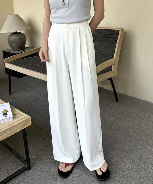 ストレート タック ワイドパンツ