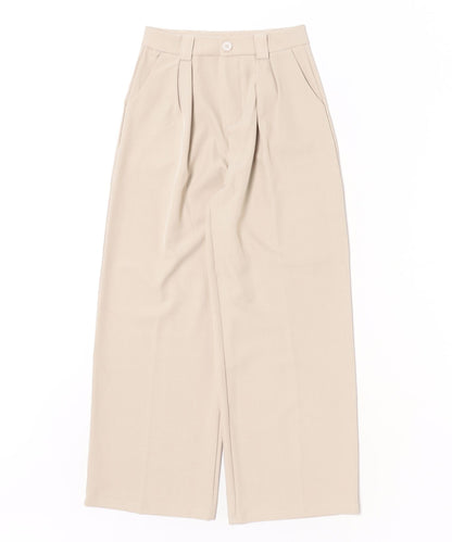 aimoha /ストレート ダブルタック ワイドパンツ